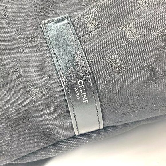 CELINE Triomph logo bag backpack Backpack Canvas / Leather Black main image 12